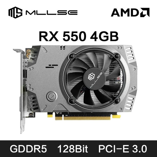 MLLSE AMD RX 550 4GB Graphics Card GDDR5 128Bit DVI HDMI DP PCI-E 3.0