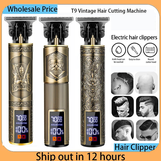 T9 Hair Clippers for Men Vintage Hair Cutting Machine Beard Trimmer