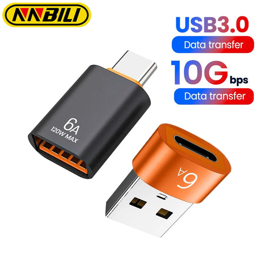 NNBILI 6A Type C To USB 3.0 OTG Adapter USB C Female To USB Male